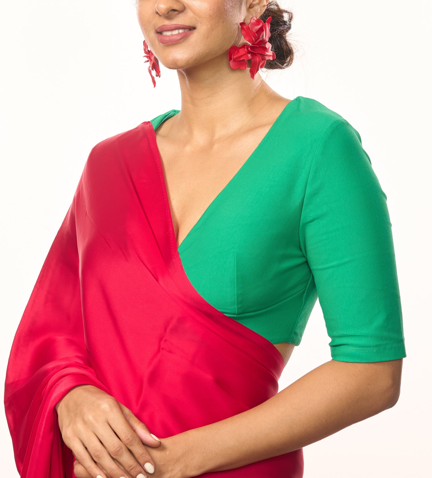 PREETI V-NECK GREEN BLOUSE