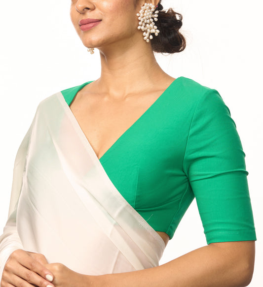 PREETI V-NECK GREEN BLOUSE
