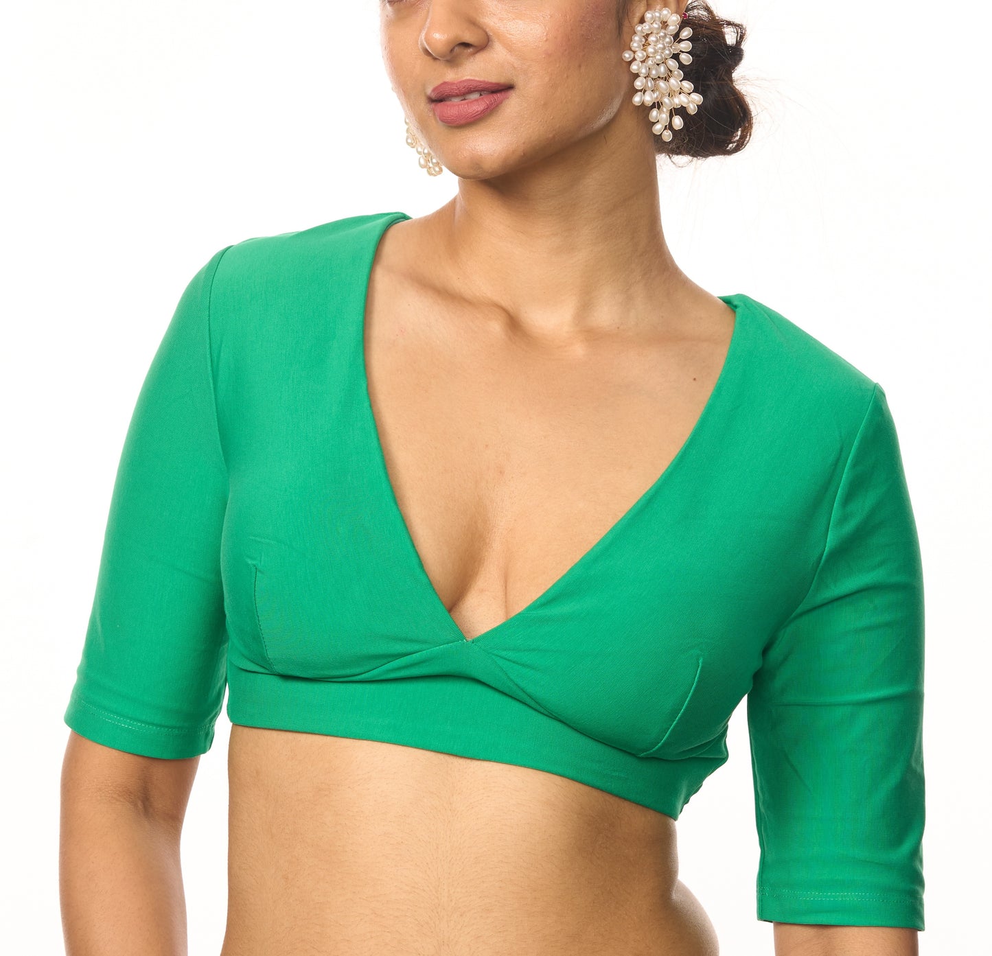 PREETI V-NECK GREEN BLOUSE