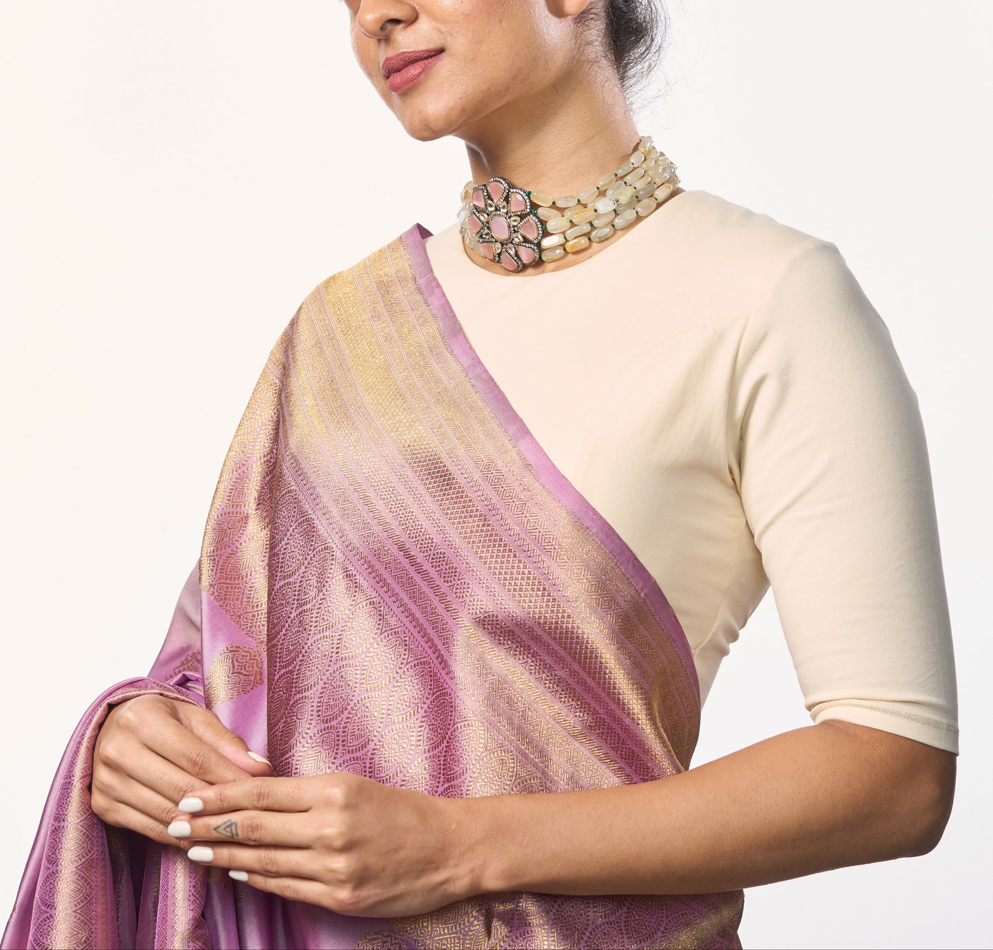 SAIRA COTTON CREAM BLOUSE